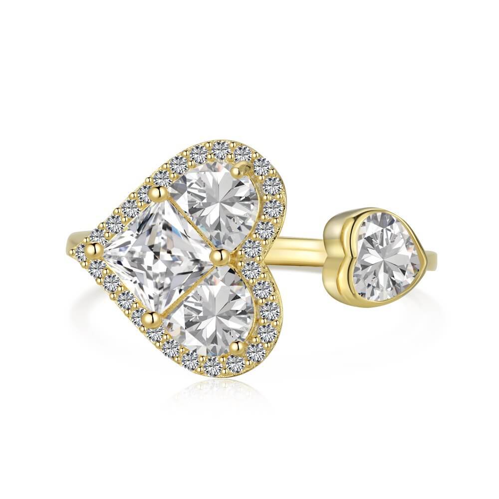 Adjustable Double Heart Ring
